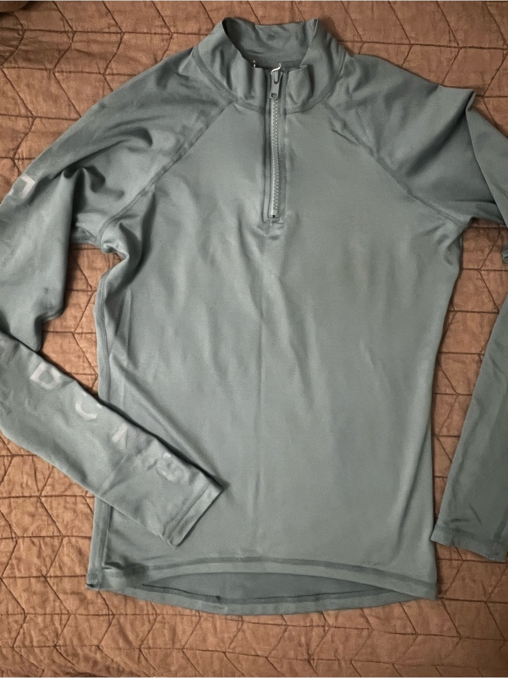 Billabong Teal Quarter-Zip Swim Performance Top